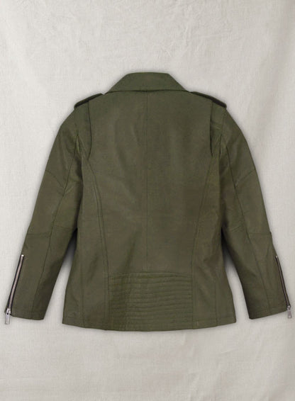 Basicallo Green Rihanna Leather Jacket #1 - LeatherCult