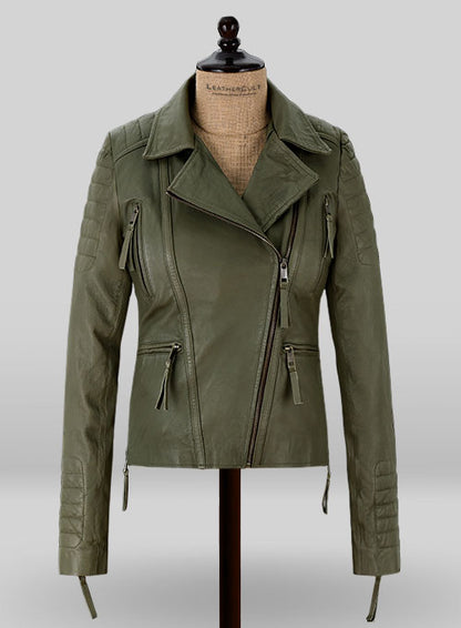 Basicallo Green Washed Leather Jacket #255 - LeatherCult