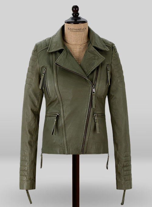 Basicallo Green Washed Leather Jacket #255 - LeatherCult