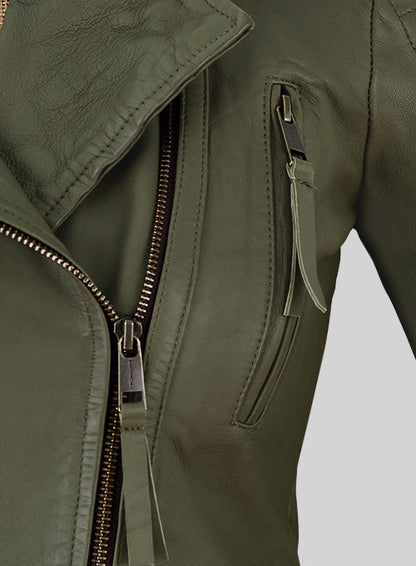 Basicallo Green Washed Leather Jacket #255 - LeatherCult