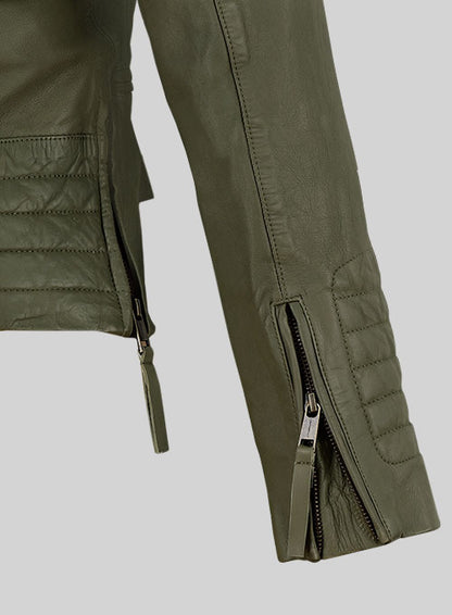 Basicallo Green Washed Leather Jacket #255 - LeatherCult