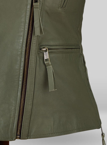 Basicallo Green Washed Leather Jacket #255 - LeatherCult