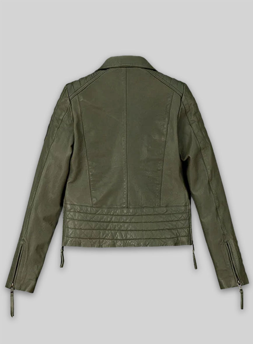 Basicallo Green Washed Leather Jacket #255
