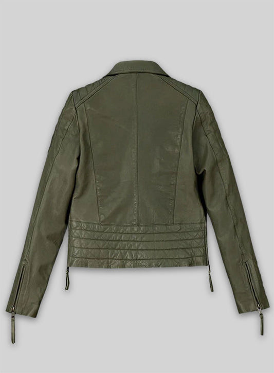 Basicallo Green Washed Leather Jacket #255