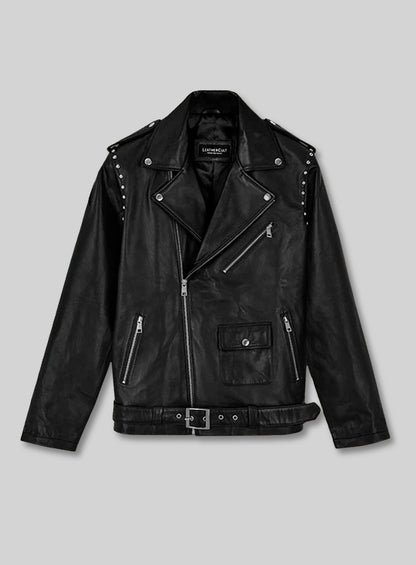 Basic Studded Leather Jacket