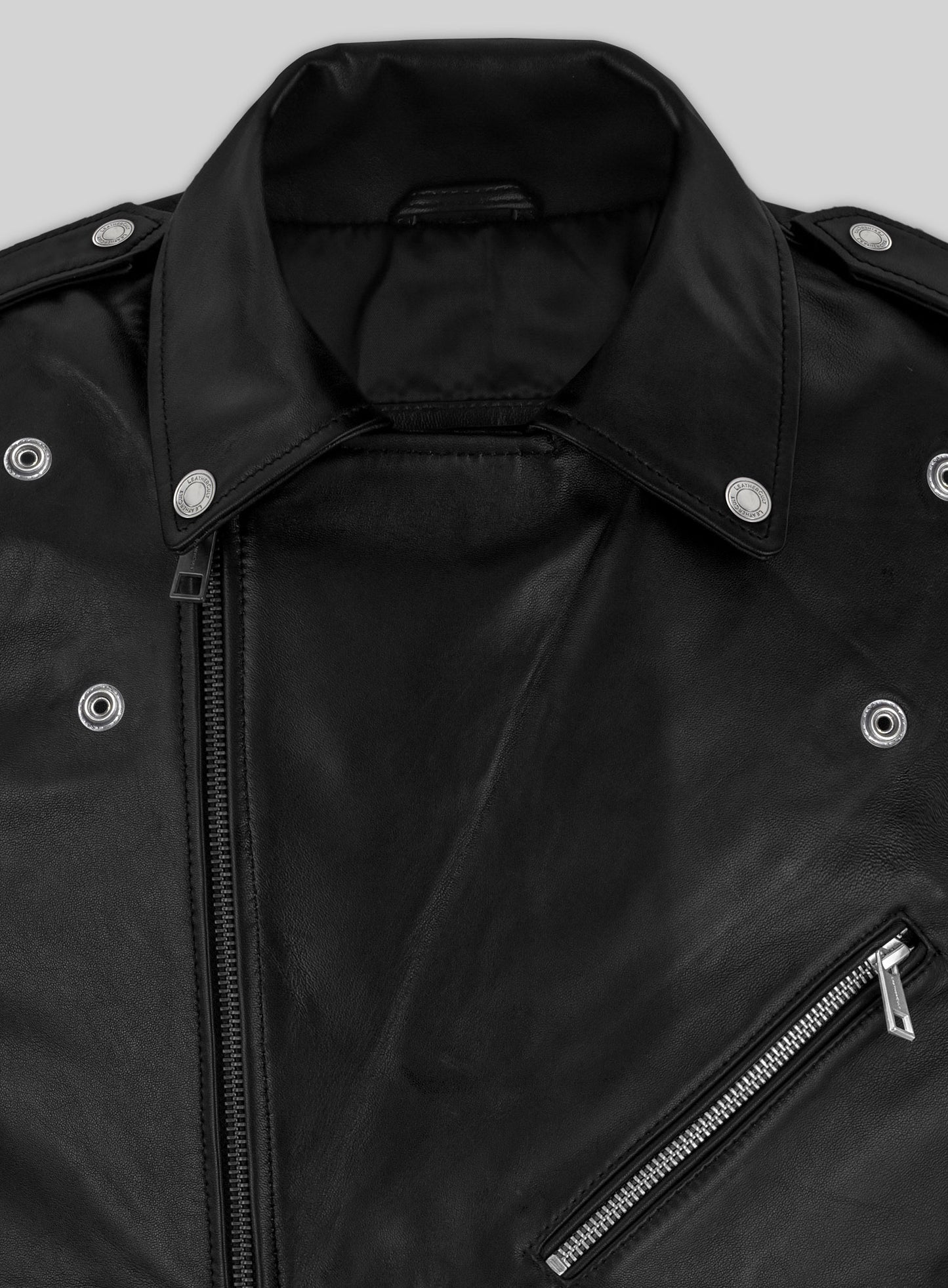 Basic Studded Leather Jacket