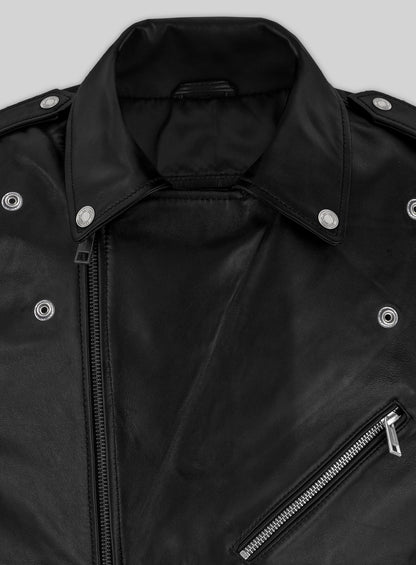 Basic Studded Leather Jacket