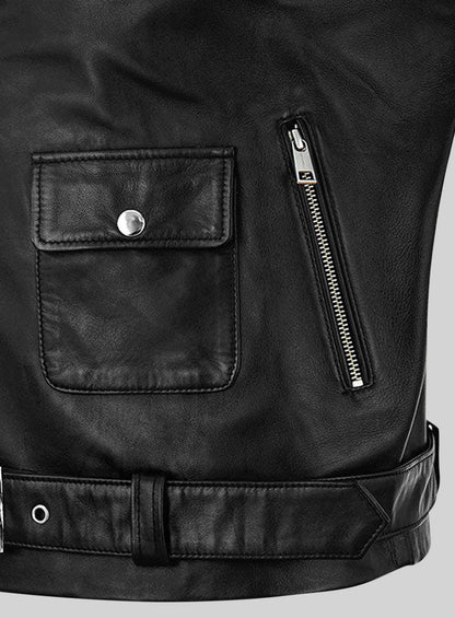 Basic Studded Leather Jacket