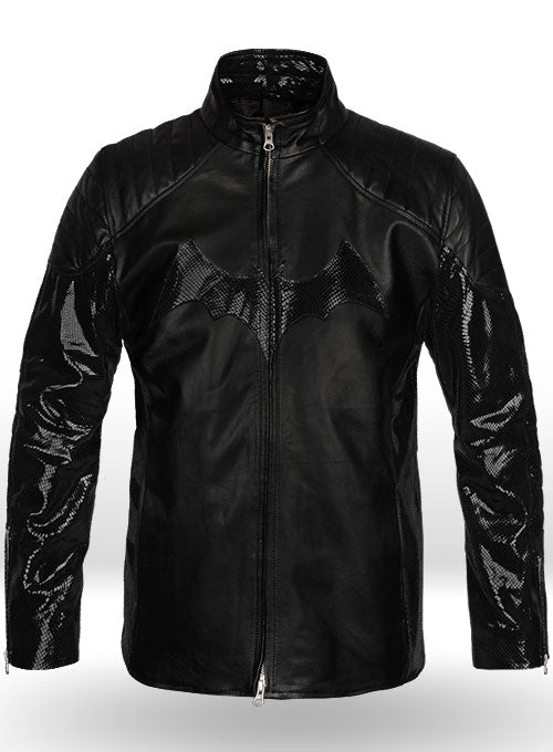 Thick Goat Black Batman Begins Christian Bale Leather Jacket - LeatherCult