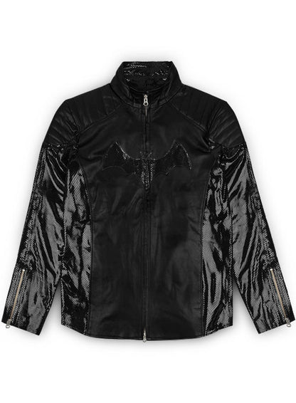 Thick Goat Black Batman Begins Christian Bale Leather Jacket - LeatherCult