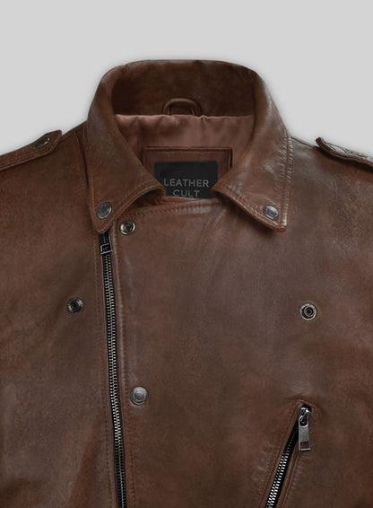 Beast Spanish Brown Biker Leather Jacket