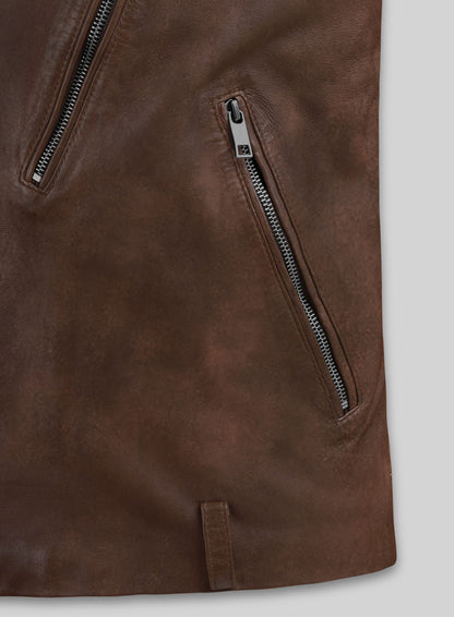 Beast Spanish Brown Biker Leather Jacket