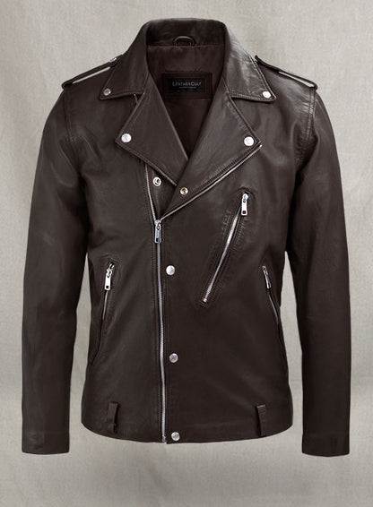 Beast Brown Biker Leather Jacket - LeatherCult