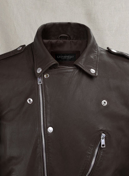 Beast Brown Biker Leather Jacket - LeatherCult
