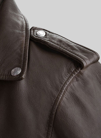 Beast Brown Biker Leather Jacket