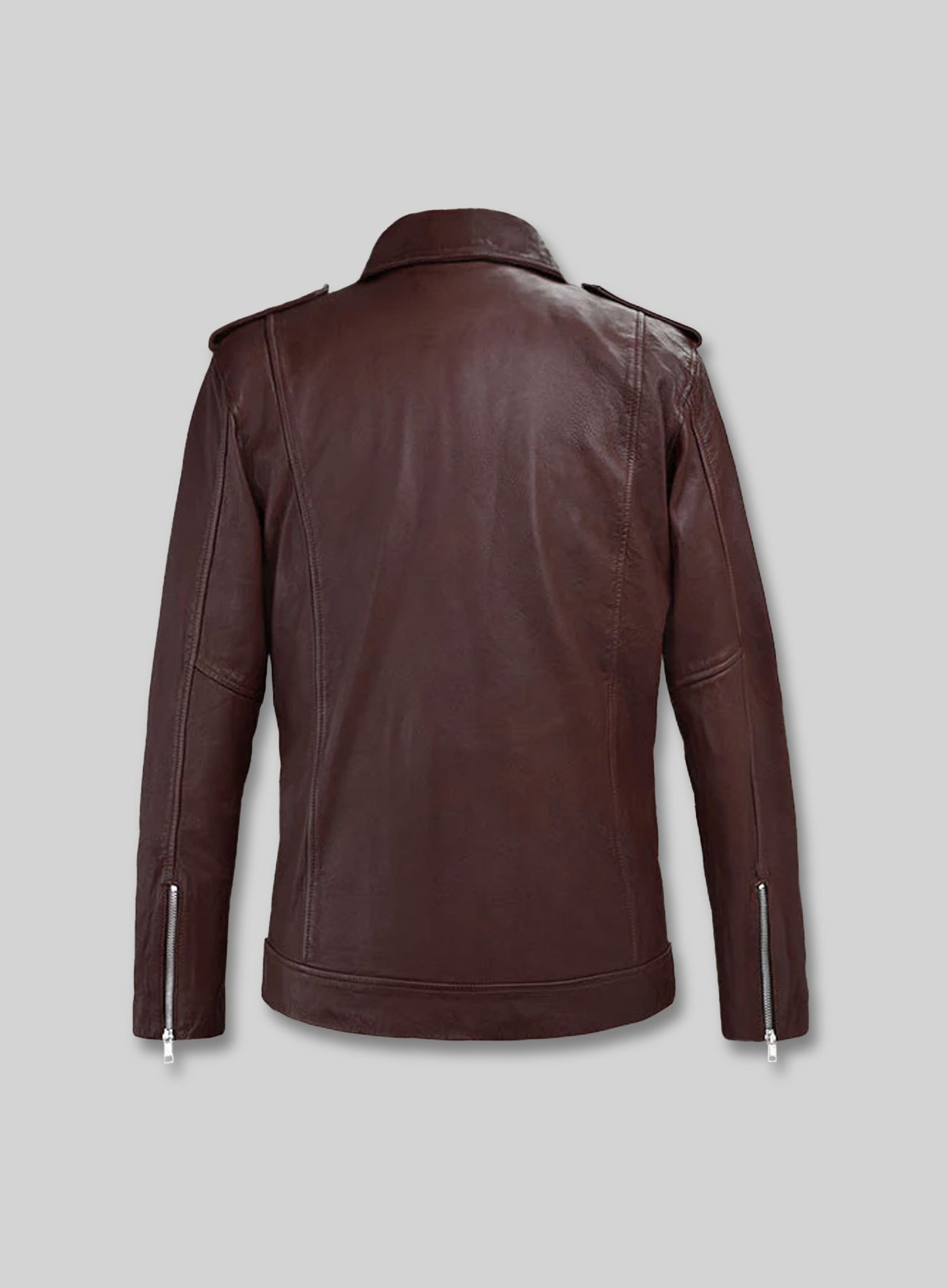 Beast Burgundy Biker Leather Jacket
