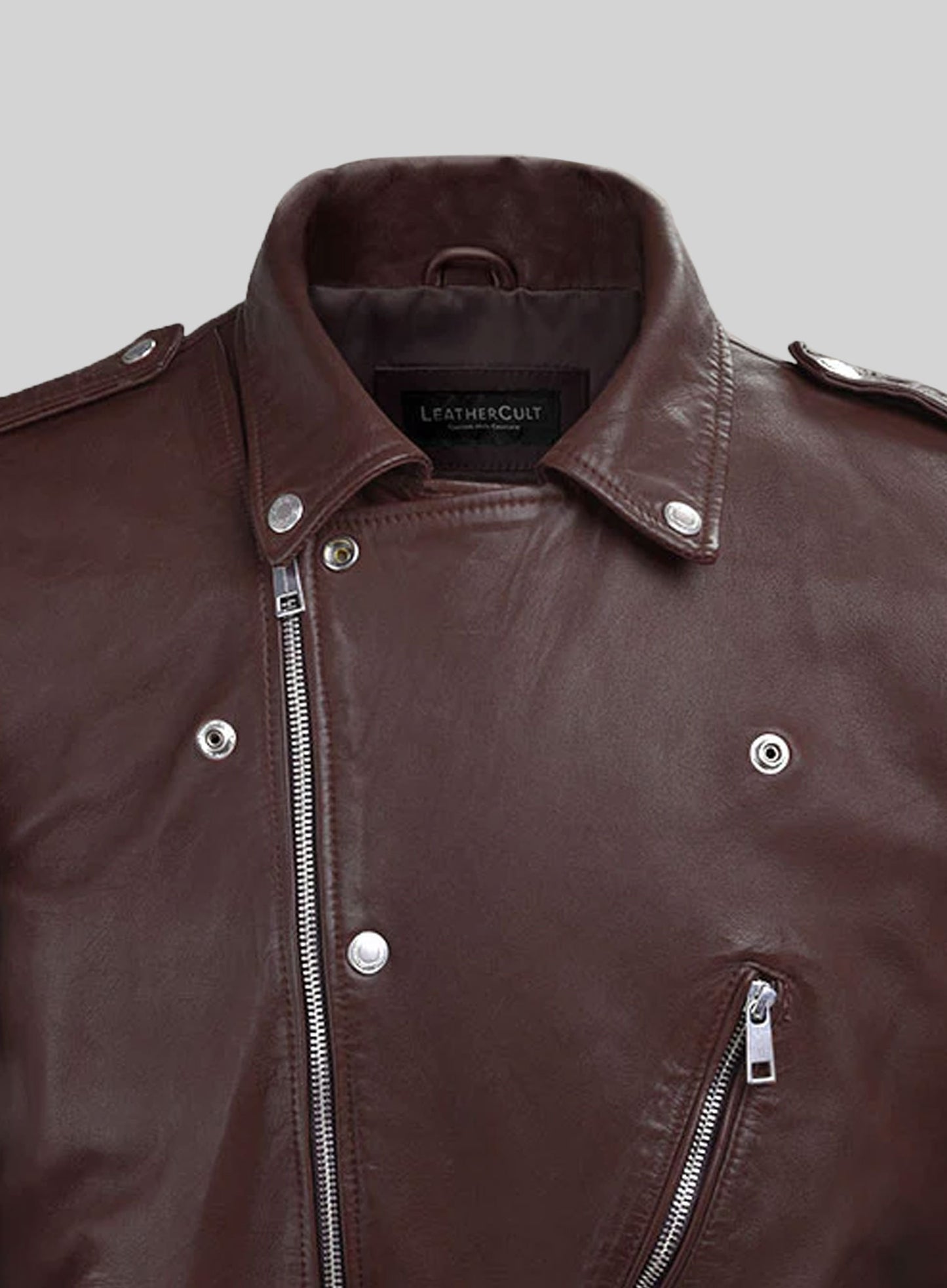 Beast Burgundy Biker Leather Jacket
