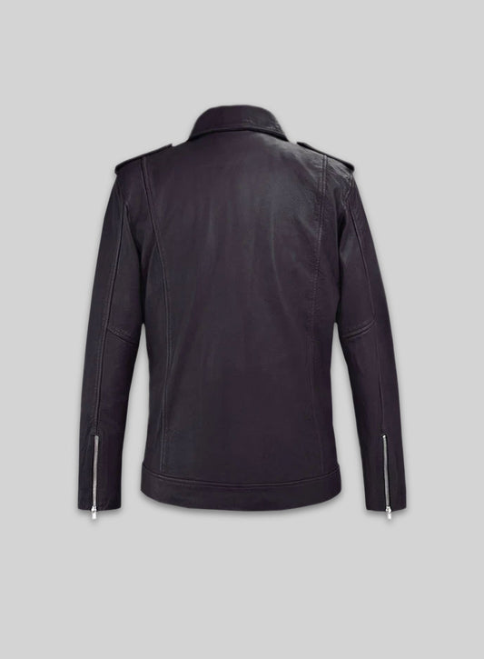 Beast Purple Biker Leather Jacket