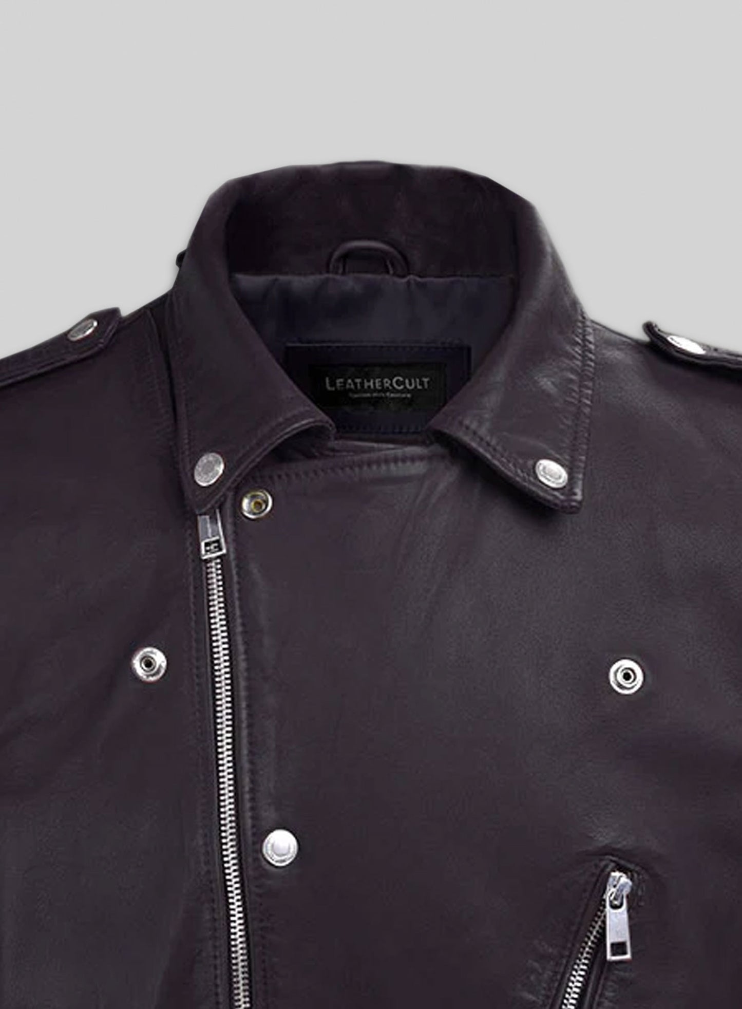 Beast Purple Biker Leather Jacket