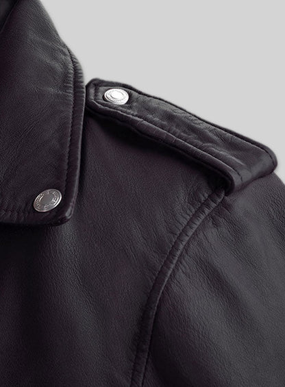 Beast Purple Biker Leather Jacket
