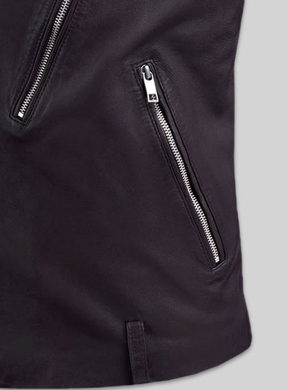 Beast Purple Biker Leather Jacket