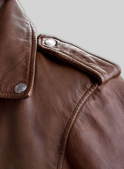 Shotgun Spanish Brown Moto Leather Jacket