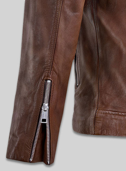Shotgun Spanish Brown Moto Leather Jacket