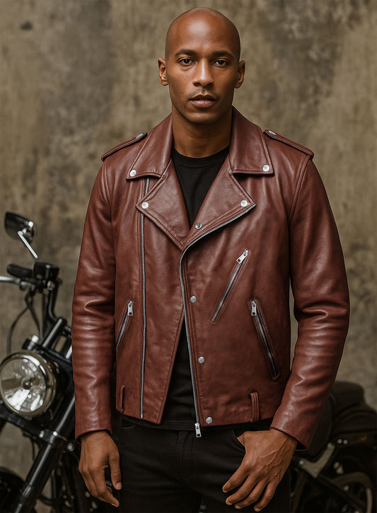 Beast Tan Biker Leather Jacket