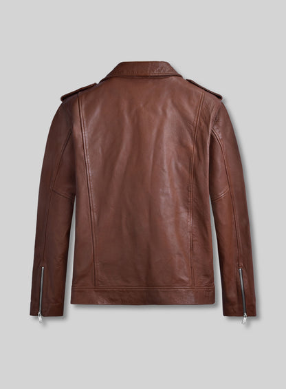 Beast Tan Biker Leather Jacket