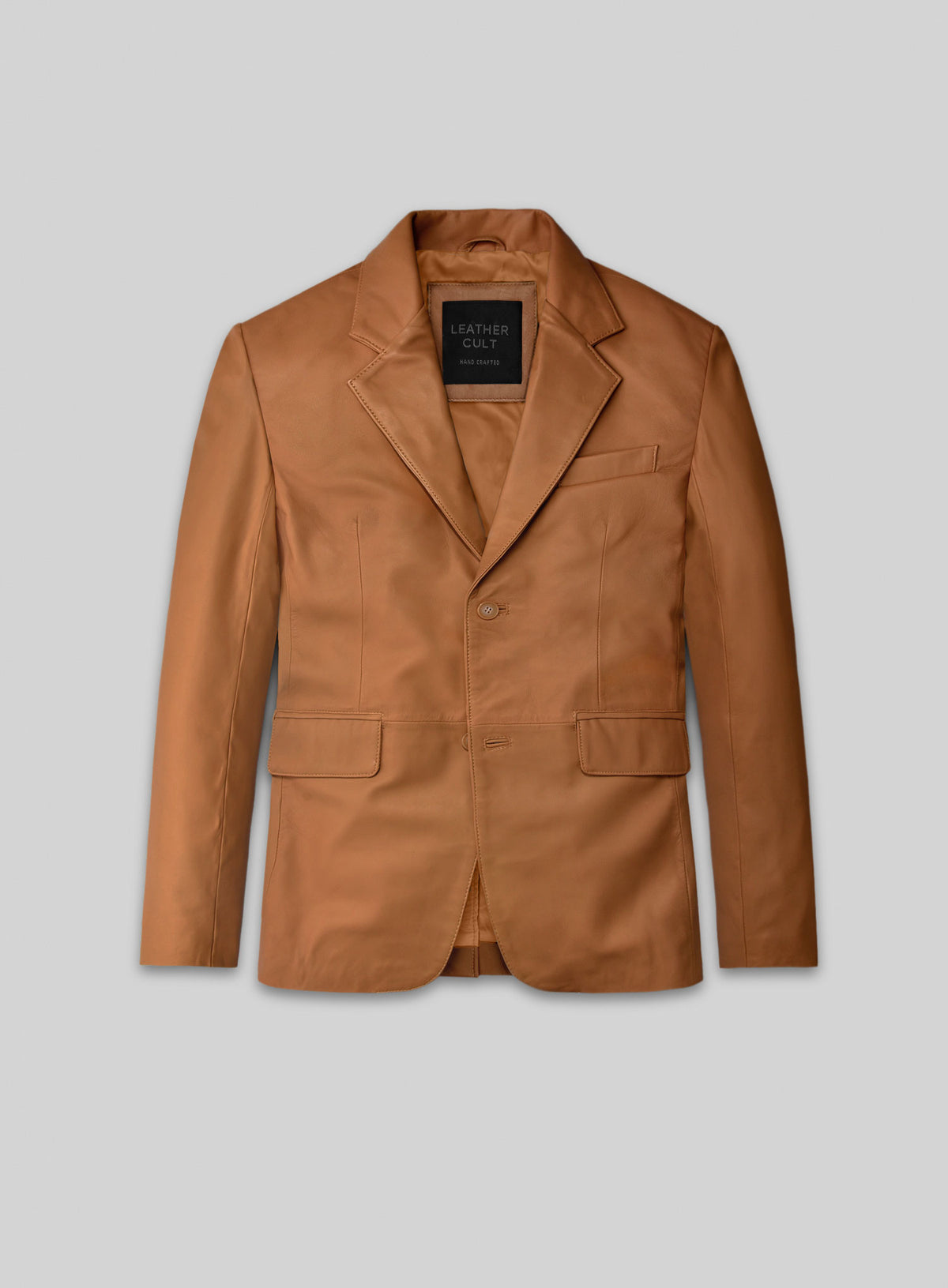 Bella Brown Lambskin Leather Blazer
