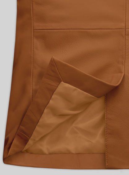 Bella Brown Lambskin Leather Blazer