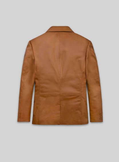 Bella Brown Lambskin Leather Blazer