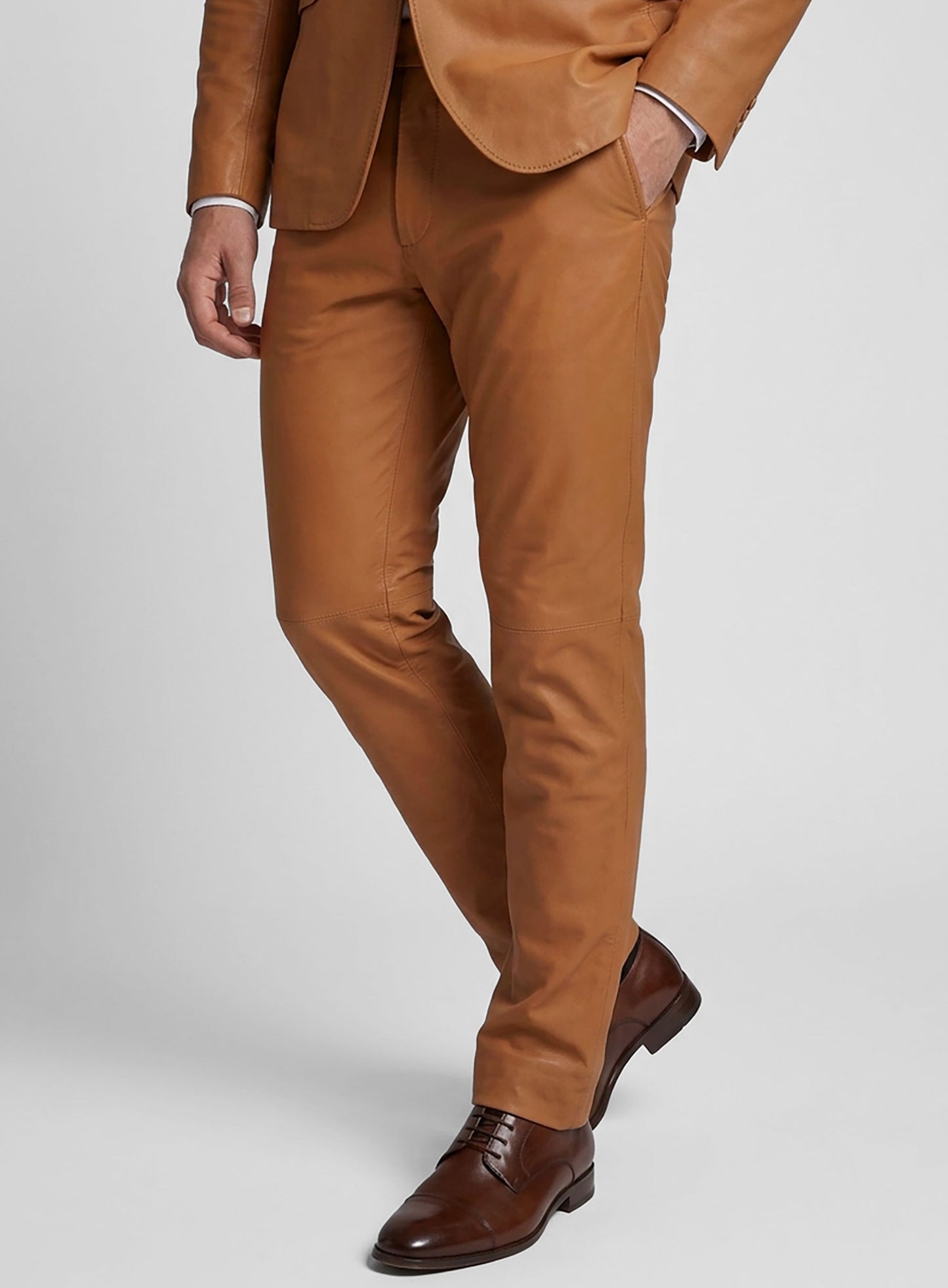 Bella Brown Lambskin Leather Suits