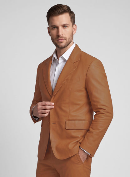 Bella Brown Lambskin Leather Suits