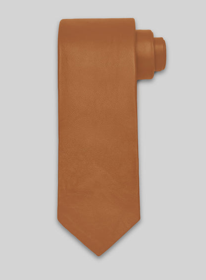 Bella Brown Lambskin Leather Tie