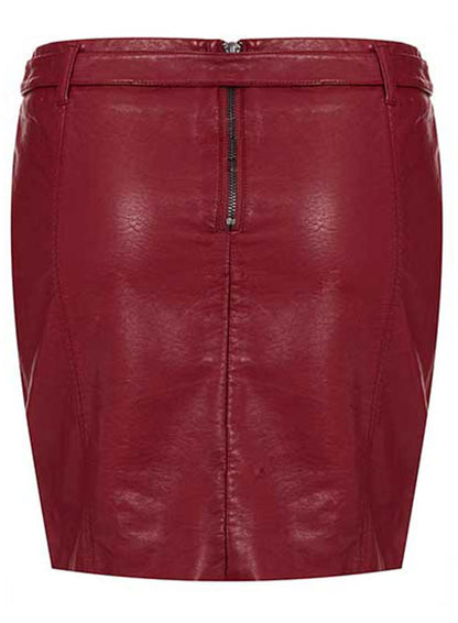 Belted Leather Skirt - # 155 - LeatherCult
