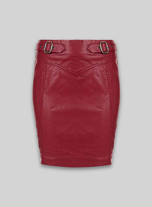 Belted Leather Skirt - # 155