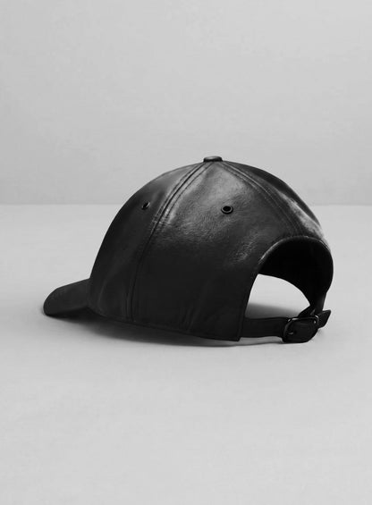 Black Leather Sport Cap