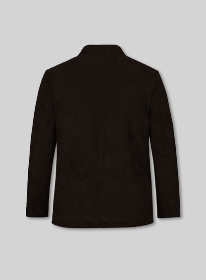 Black Coffee Suede Leather Blazer - #712