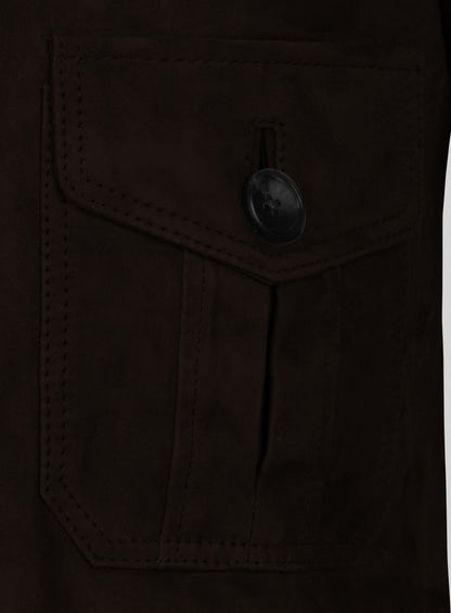 Black Coffee Suede Leather Blazer - #712