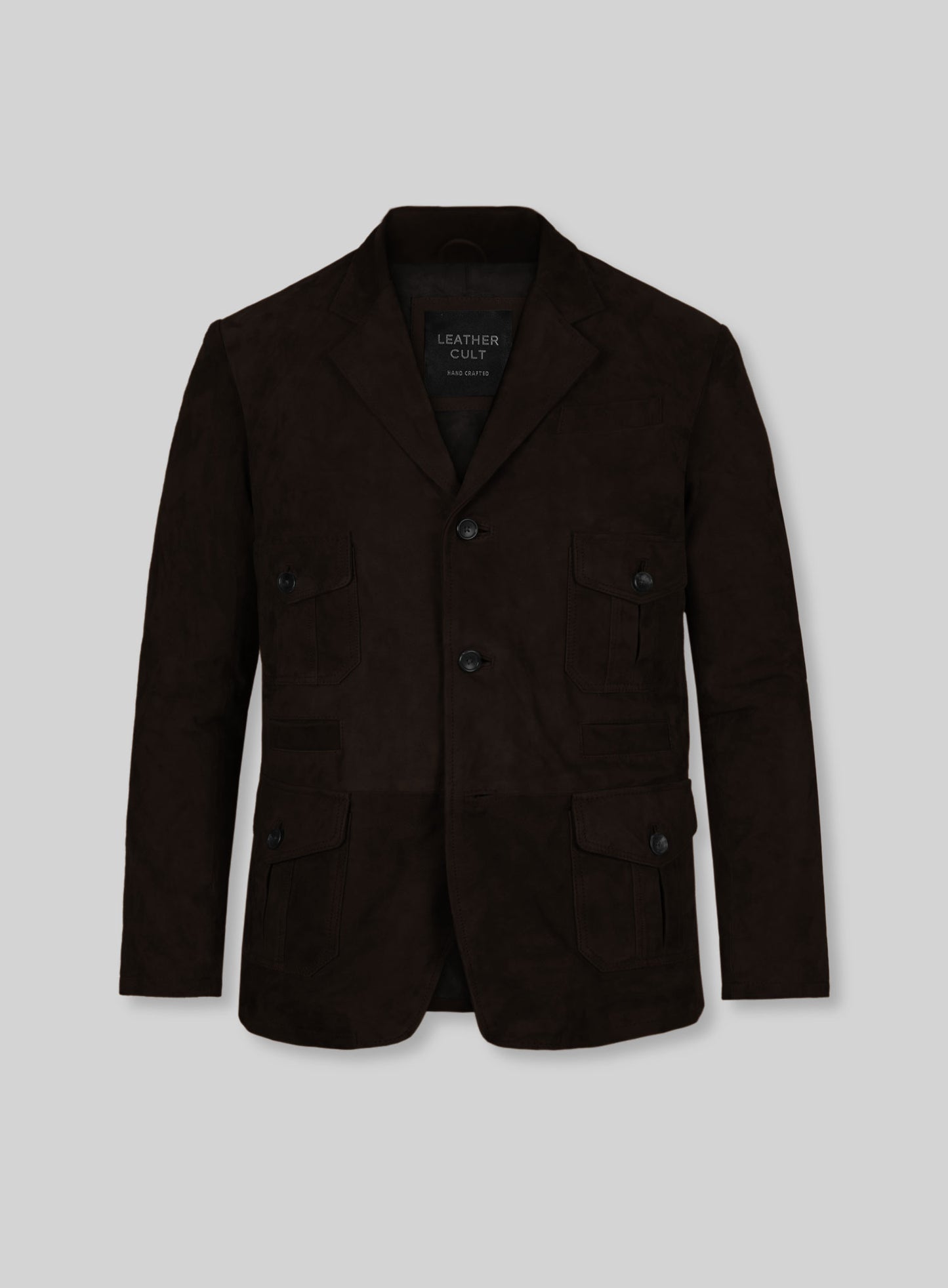 Black Coffee Suede Leather Blazer - #712