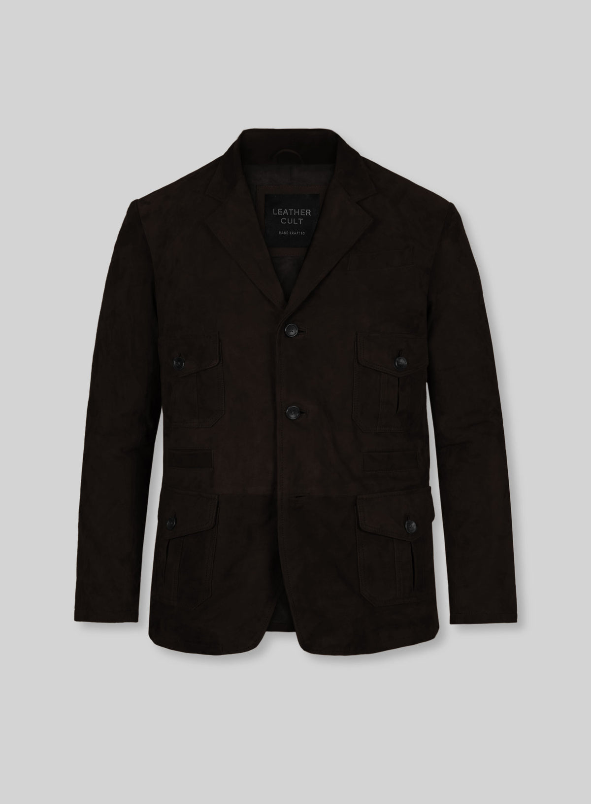 Black Coffee Suede Leather Blazer - #712