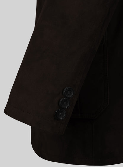 Black Coffee Suede Leather Blazer - #712
