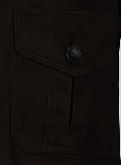 Black Coffee Suede Leather Blazer - #712