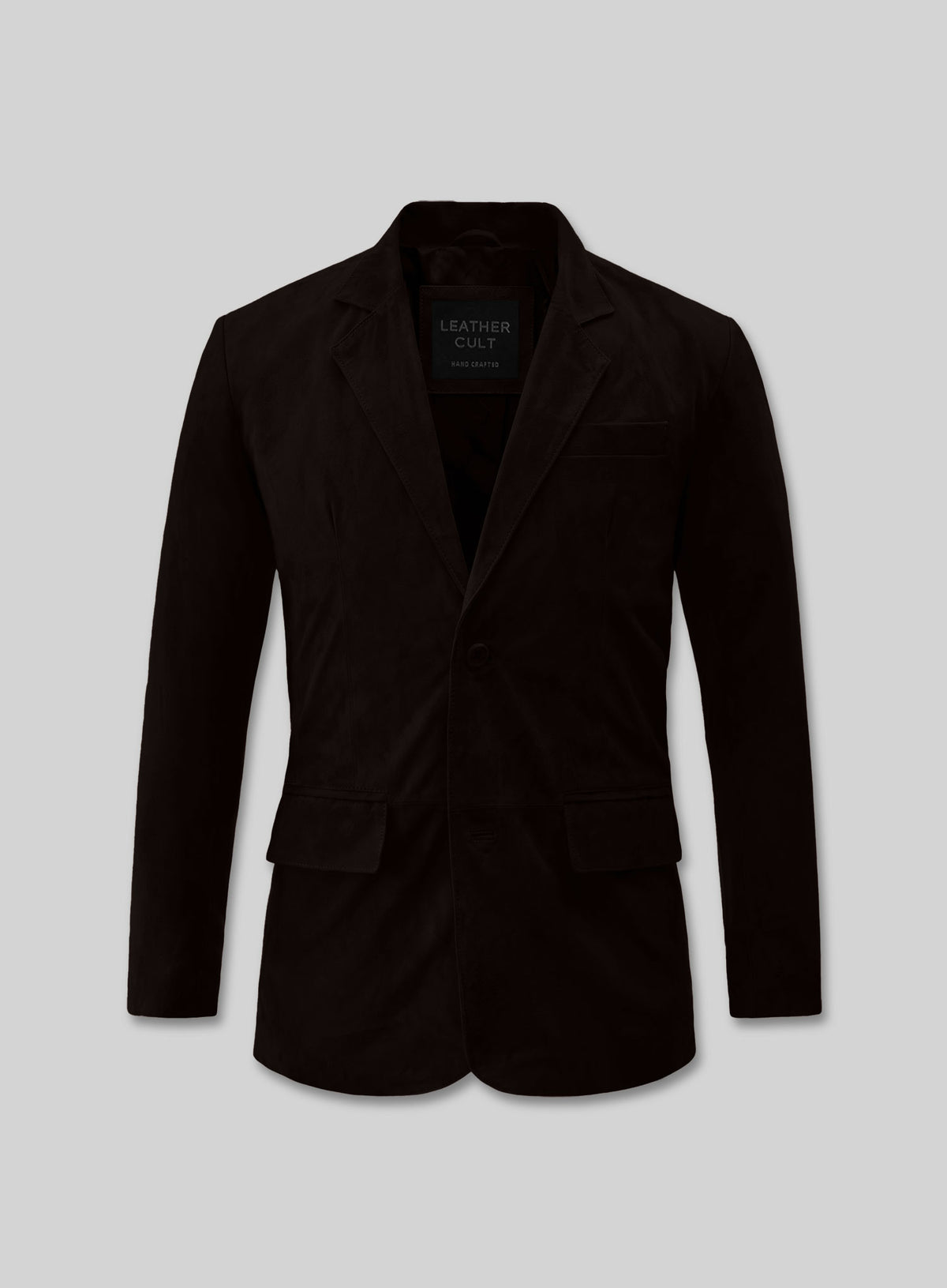 Black Coffee Suede Leather Blazer