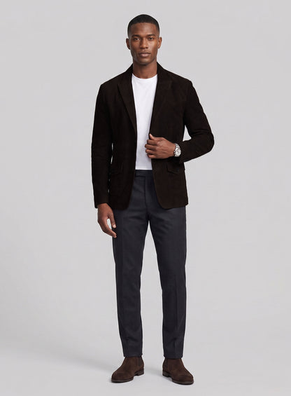 Black Coffee Suede Western Leather Blazer
