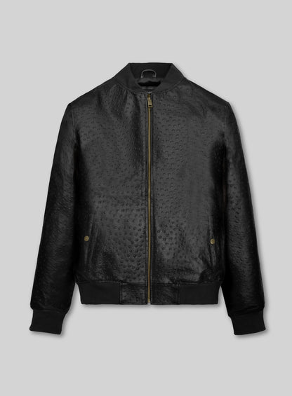 Black Ostrich Tom Cruise Leather Jacket #2