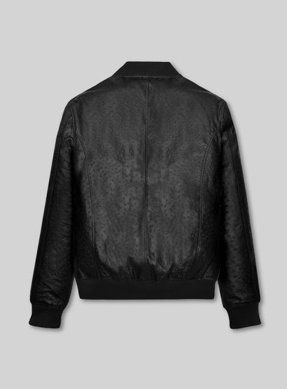 Black Ostrich Tom Cruise Leather Jacket #2