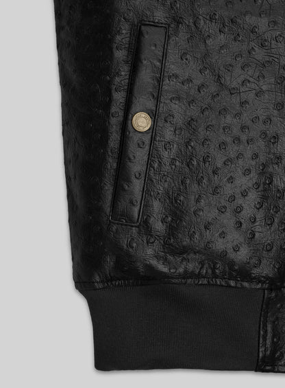 Black Ostrich Tom Cruise Leather Jacket #2