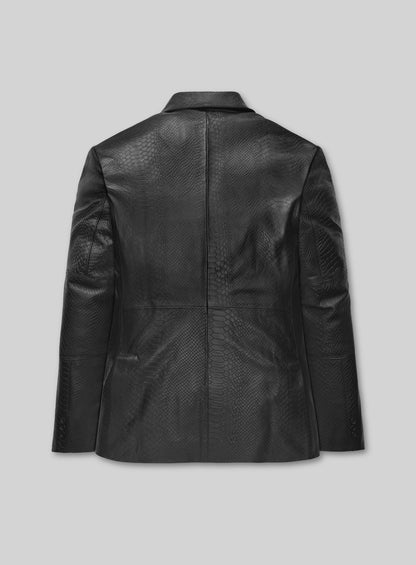 Black Python Catwalk Leather Blazer # 2